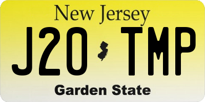 NJ license plate J20TMP