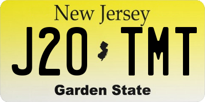 NJ license plate J20TMT