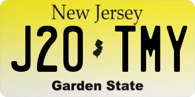 NJ license plate J20TMY