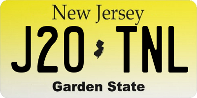 NJ license plate J20TNL