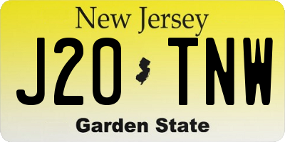 NJ license plate J20TNW
