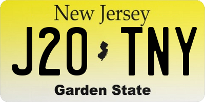 NJ license plate J20TNY