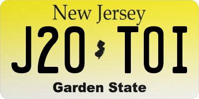 NJ license plate J20TOI