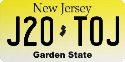 NJ license plate J20TOJ