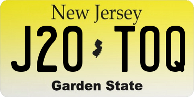 NJ license plate J20TOQ