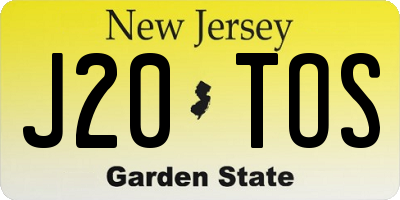 NJ license plate J20TOS