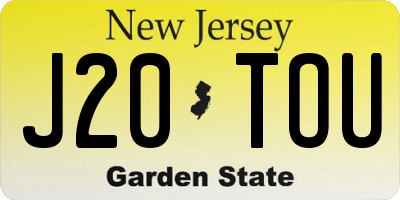 NJ license plate J20TOU