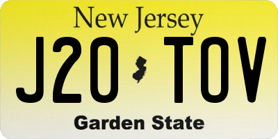 NJ license plate J20TOV