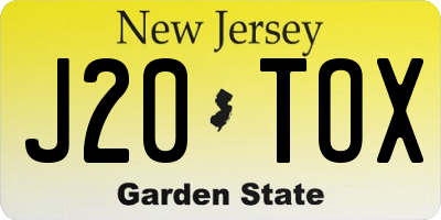 NJ license plate J20TOX