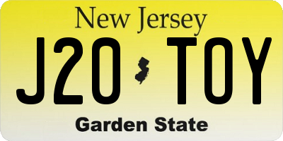 NJ license plate J20TOY
