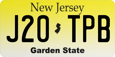 NJ license plate J20TPB