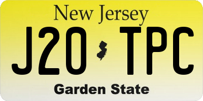 NJ license plate J20TPC