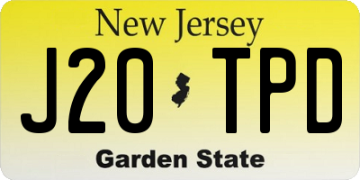 NJ license plate J20TPD