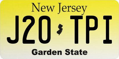NJ license plate J20TPI