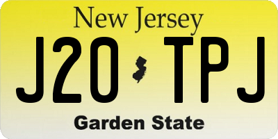 NJ license plate J20TPJ