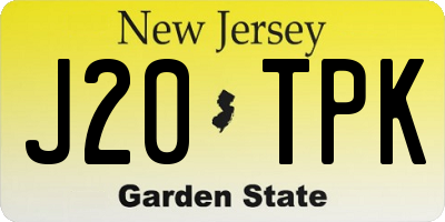 NJ license plate J20TPK