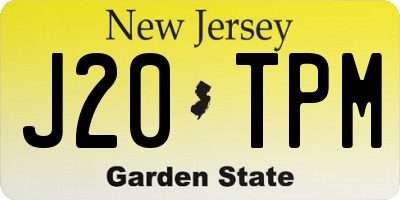 NJ license plate J20TPM
