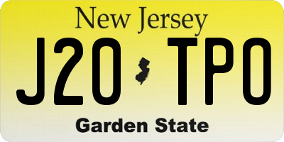 NJ license plate J20TPO
