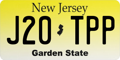 NJ license plate J20TPP