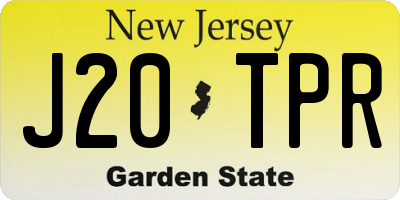 NJ license plate J20TPR