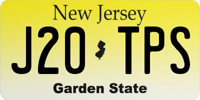 NJ license plate J20TPS