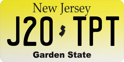 NJ license plate J20TPT