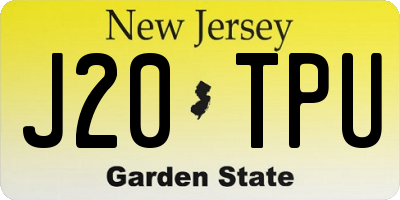 NJ license plate J20TPU