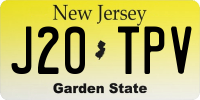 NJ license plate J20TPV