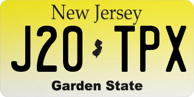 NJ license plate J20TPX