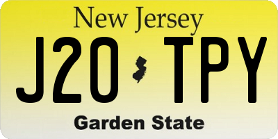 NJ license plate J20TPY