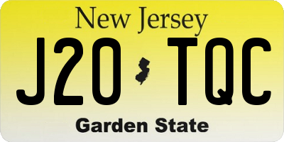 NJ license plate J20TQC