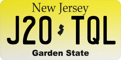 NJ license plate J20TQL
