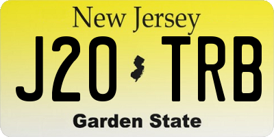 NJ license plate J20TRB
