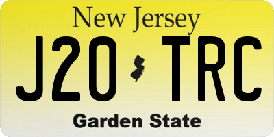 NJ license plate J20TRC
