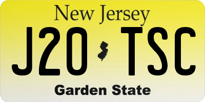 NJ license plate J20TSC