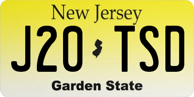 NJ license plate J20TSD