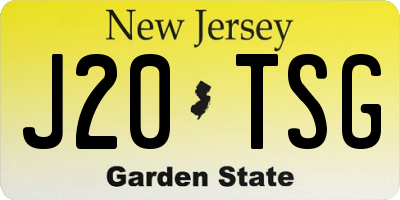 NJ license plate J20TSG