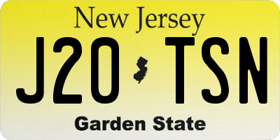 NJ license plate J20TSN