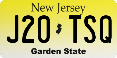 NJ license plate J20TSQ