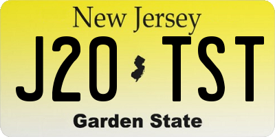 NJ license plate J20TST