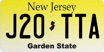 NJ license plate J20TTA