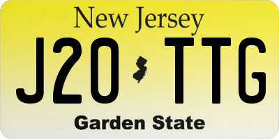 NJ license plate J20TTG