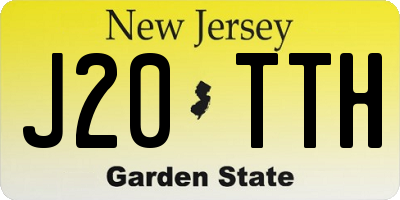 NJ license plate J20TTH