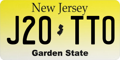 NJ license plate J20TTO