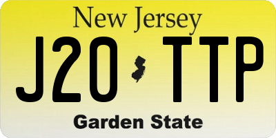 NJ license plate J20TTP