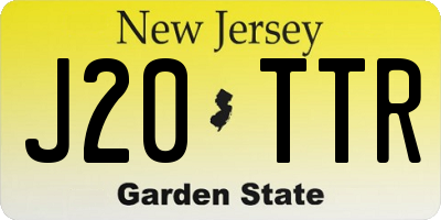 NJ license plate J20TTR