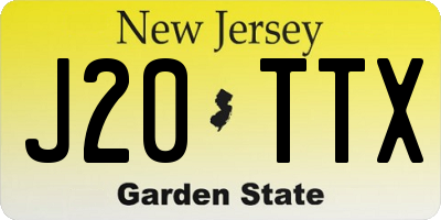 NJ license plate J20TTX