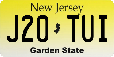 NJ license plate J20TUI