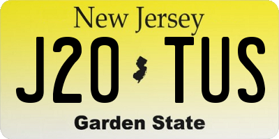 NJ license plate J20TUS