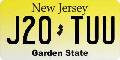 NJ license plate J20TUU